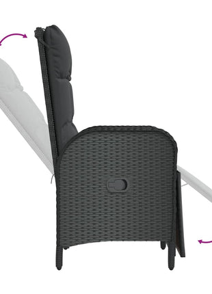 5-Delige Tuinset Met Kussens Poly Rattan Zwart