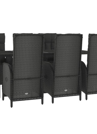 7-Delige Tuinset Met Kussens Poly Rattan Zwart