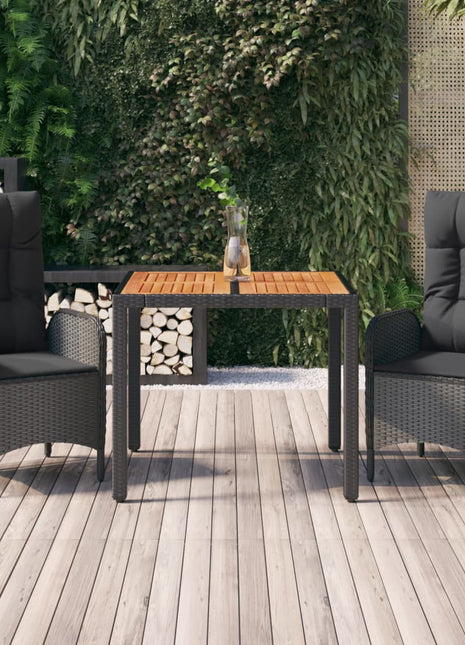 3-Delige Tuinset Met Kussens Poly Rattan Zwart
