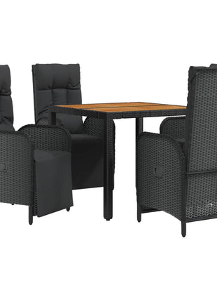 5-Delige Tuinset Met Kussens Poly Rattan Zwart