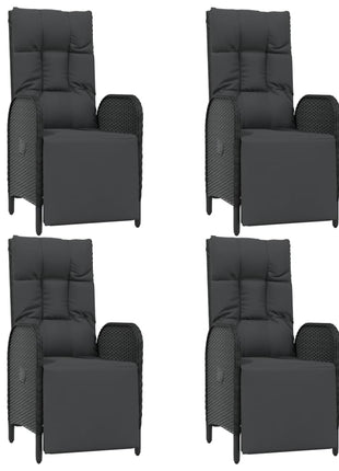 5-Delige Tuinset Met Kussens Poly Rattan Zwart
