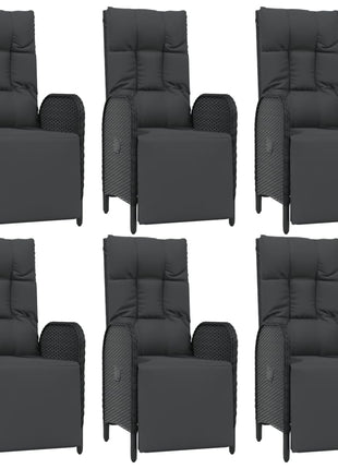 7-Delige Tuinset Met Kussens Poly Rattan Zwart