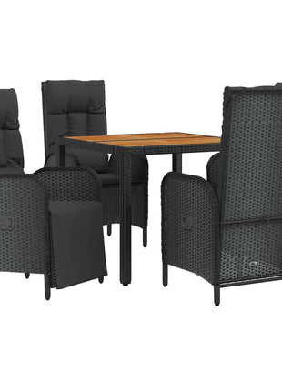 5-Delige Tuinset Met Kussens Poly Rattan Zwart