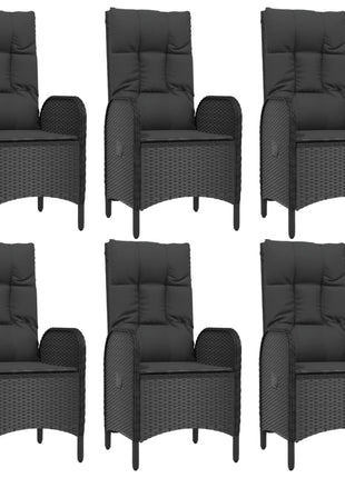 9-Delige Tuinset Poly Rattan Zwart