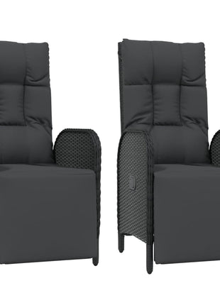 9-Delige Tuinset Poly Rattan Zwart