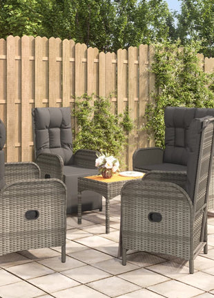 5-Delige Tuinset Met Kussens Poly Rattan
