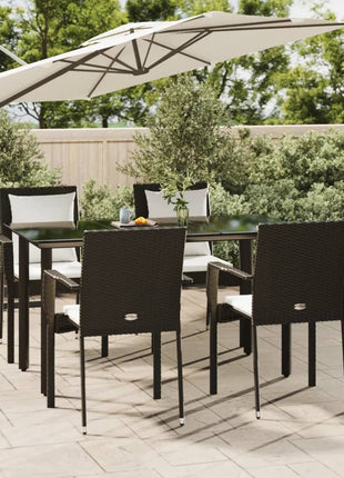 3-Delige Tuinset Met Kussens Poly Rattan Zwart En
