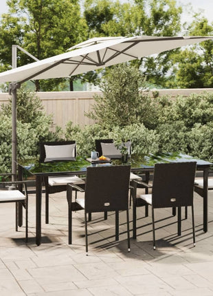 3-Delige Tuinset Met Kussens Poly Rattan Zwart En