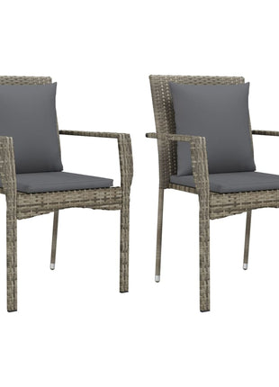 3-Delige Tuinset Met Kussens Poly Rattan Zwart En