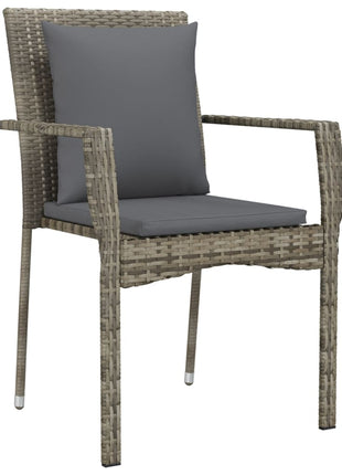 3-Delige Tuinset Met Kussens Poly Rattan Zwart En