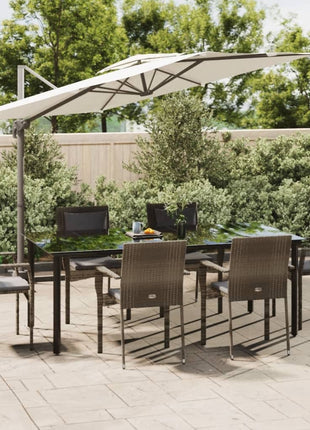 3-Delige Tuinset Met Kussens Poly Rattan Zwart En