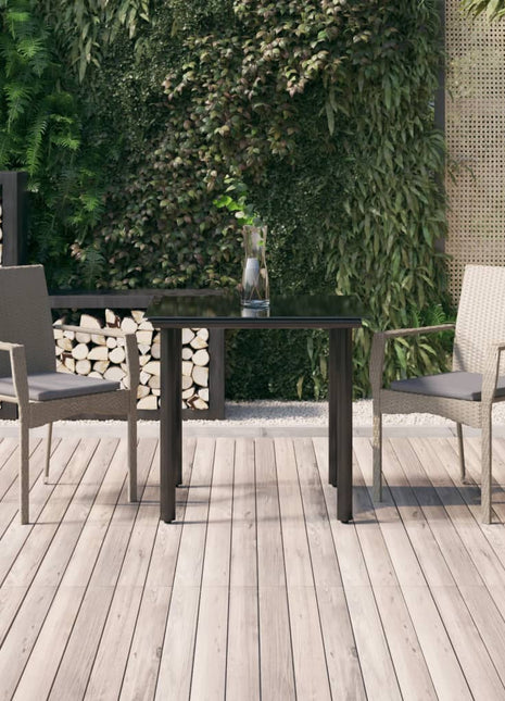 5-Delige Tuinset Met Kussens Poly Rattan Zwart En