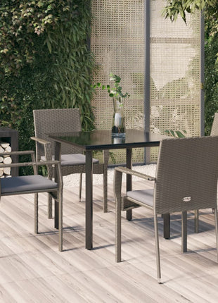 5-Delige Tuinset Met Kussens Poly Rattan Zwart En