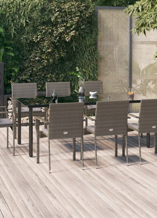5-Delige Tuinset Met Kussens Poly Rattan Zwart En