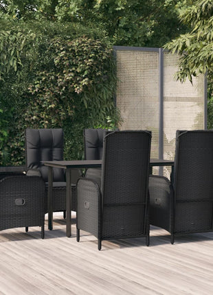 7-Delige Tuinset Met Kussens Poly Rattan Zwart