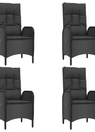 5-Delige Tuinset Met Kussens Poly Rattan Zwart