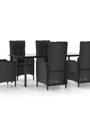 7-Delige Tuinset Met Kussens Poly Rattan Zwart