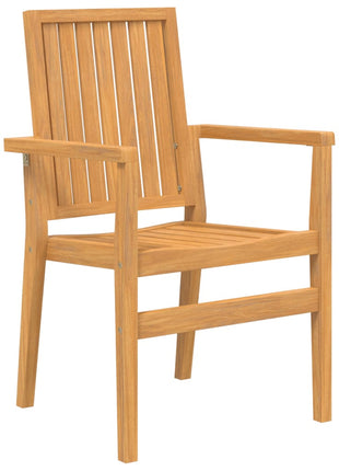 Tuinstoelen stapelbaar 2 st 56,5x57,5x91 cm massief teakhout