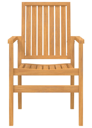 Tuinstoelen stapelbaar 2 st 56,5x57,5x91 cm massief teakhout