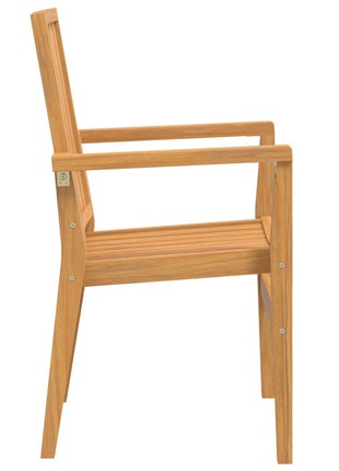 Tuinstoelen stapelbaar 2 st 56,5x57,5x91 cm massief teakhout