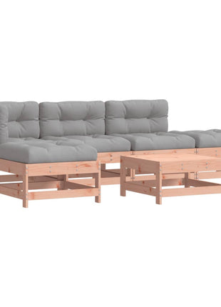 6-delige Loungeset met kussens massief douglashout