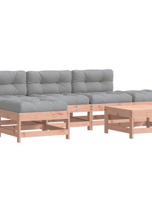 6-delige Loungeset met kussens massief douglashout