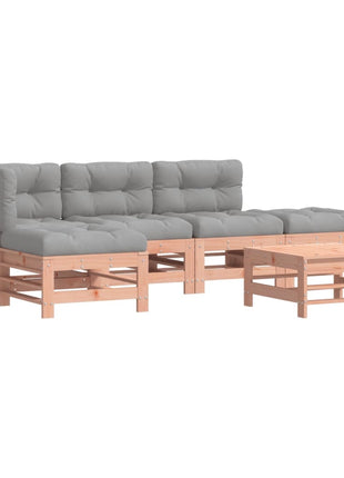 6-delige Loungeset met kussens massief douglashout