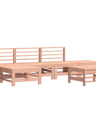 6-delige Loungeset met kussens massief douglashout