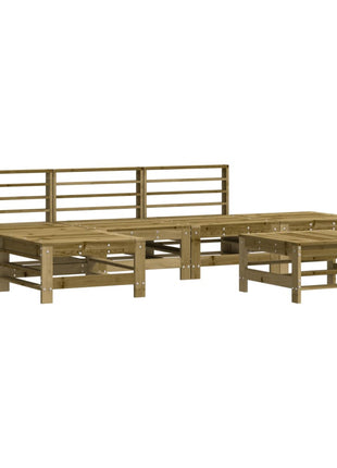 6-delige Loungeset met kussens geïmpregneerd grenenhout