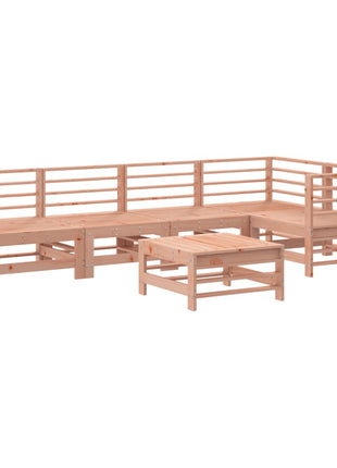 6-delige Loungeset met kussens massief douglashout