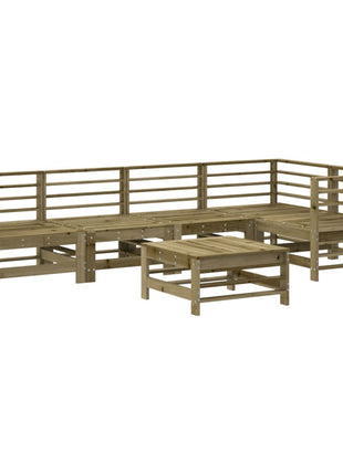 6-delige Loungeset met kussens geïmpregneerd grenenhout