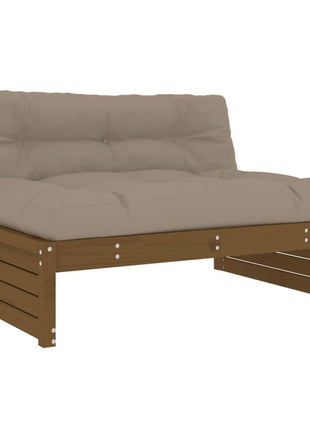 6-delige Loungeset met kussens grenenhout honingbruin