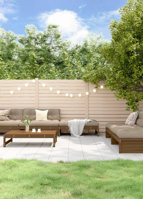 6-delige Loungeset met kussens grenenhout honingbruin
