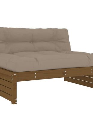 6-delige Loungeset met kussens grenenhout honingbruin