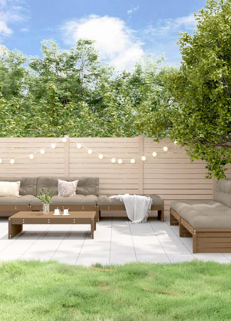 6-delige Loungeset met kussens grenenhout honingbruin