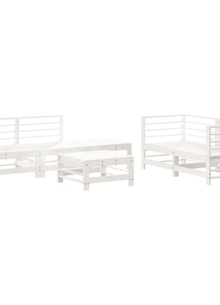 6-delige Loungeset massief grenenhout wit