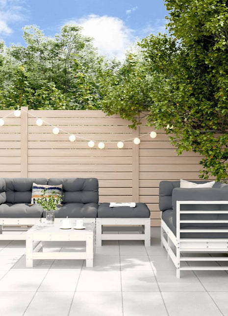 6-delige Loungeset massief grenenhout wit