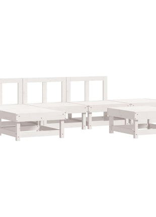 6-delige Loungeset massief grenenhout wit