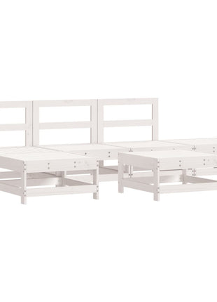 6-delige Loungeset massief grenenhout wit