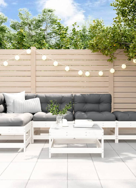 6-delige Loungeset massief grenenhout wit