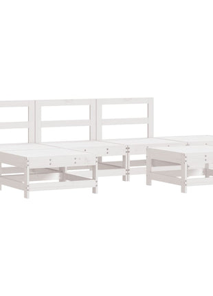6-delige Loungeset massief grenenhout wit