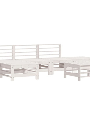 6-delige Loungeset massief grenenhout wit