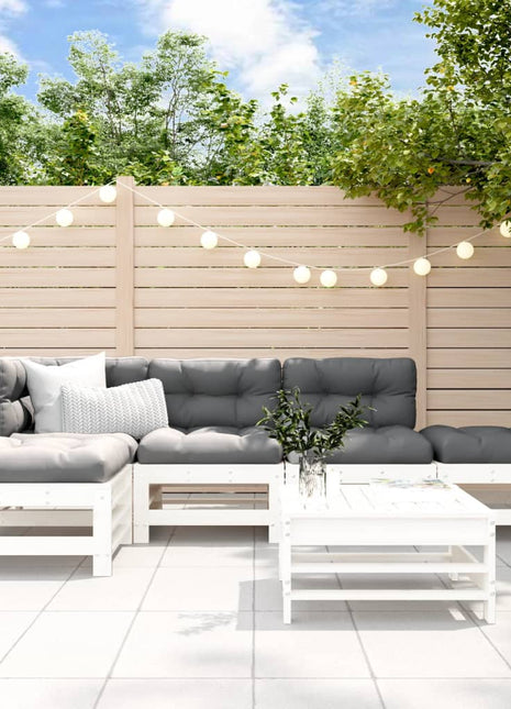 6-delige Loungeset massief grenenhout wit