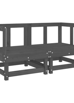 6-delige Loungeset massief grenenhout grijs