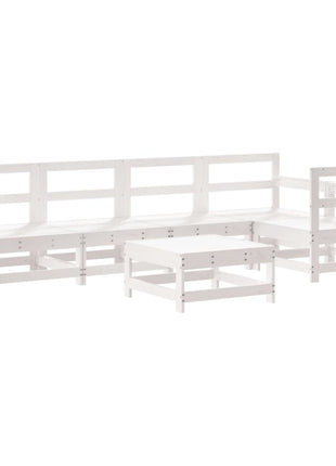 6-delige Loungeset massief grenenhout wit
