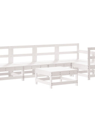 6-delige Loungeset massief grenenhout wit