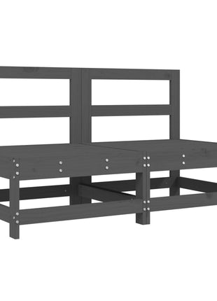 6-delige Loungeset massief grenenhout grijs