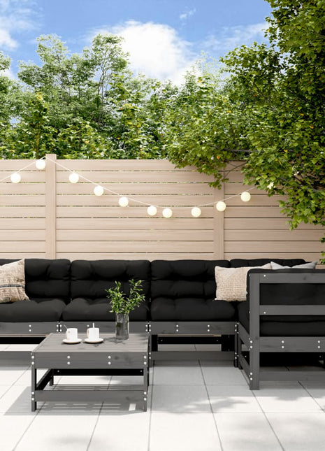 6-delige Loungeset massief grenenhout grijs