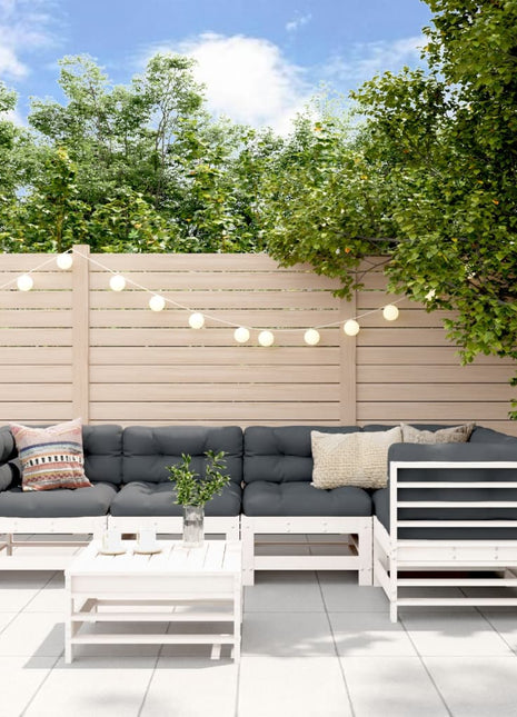 6-delige Loungeset massief grenenhout wit