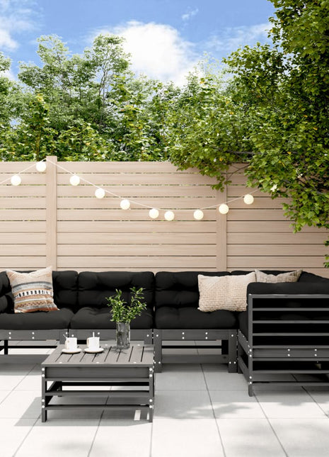 6-delige Loungeset massief grenenhout grijs